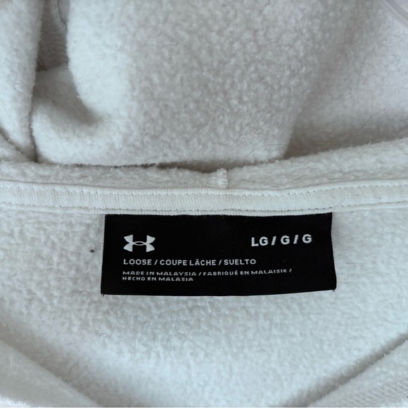 Under ARMOUR Women’s White Lg Loose Fit Hoodie Sweatshirt - Picture 5 of 6